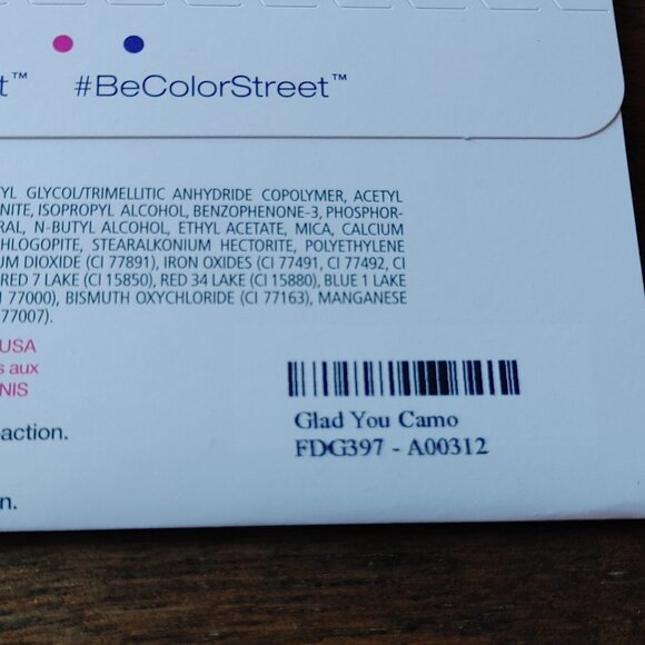 PRETTY New COLOR STREET Real Nail Polish Strips GLAD YOU CAMO - Picture 4 of 4